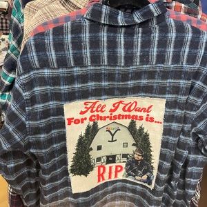 Vintage flannel with rip patch